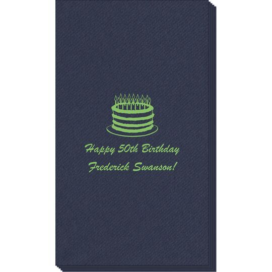 Sophisticated Birthday Cake Linen Like Guest Towels